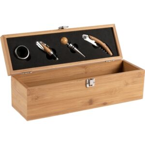 Weinset 4-tlg. in Bambusbox für Ihre Werbung